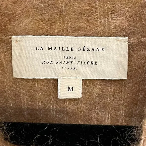 EUC Sézane Otis Alpaca Blend Mock Neck Sweater Camel Medium - Picture 7 of 9